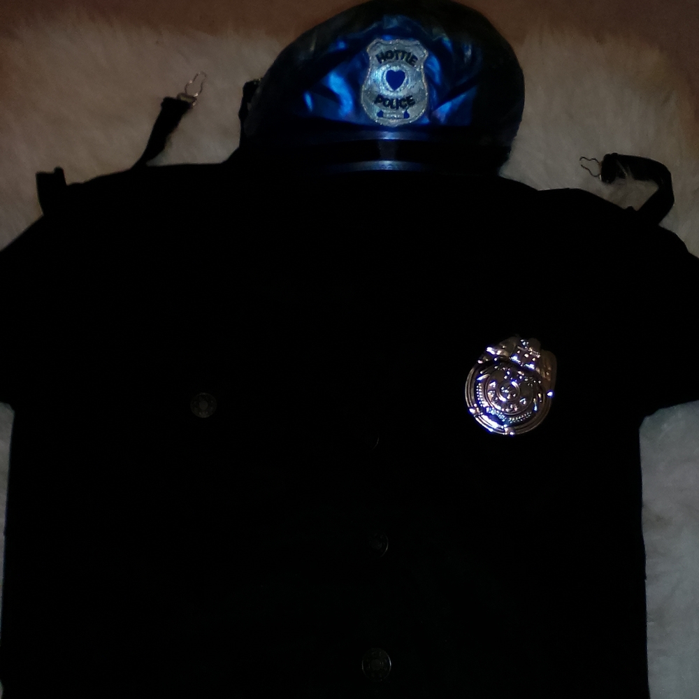 Black Police Costume with Silver Badge
